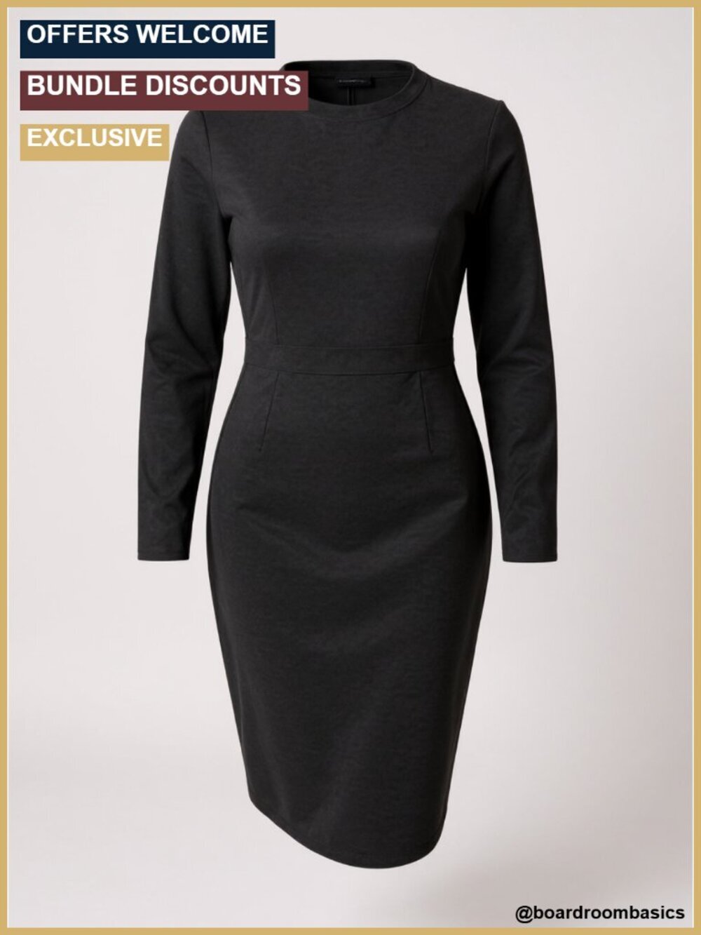 Premium Nylon Ponte Stretch High Waist Pencil Suit Skirt Below Knee